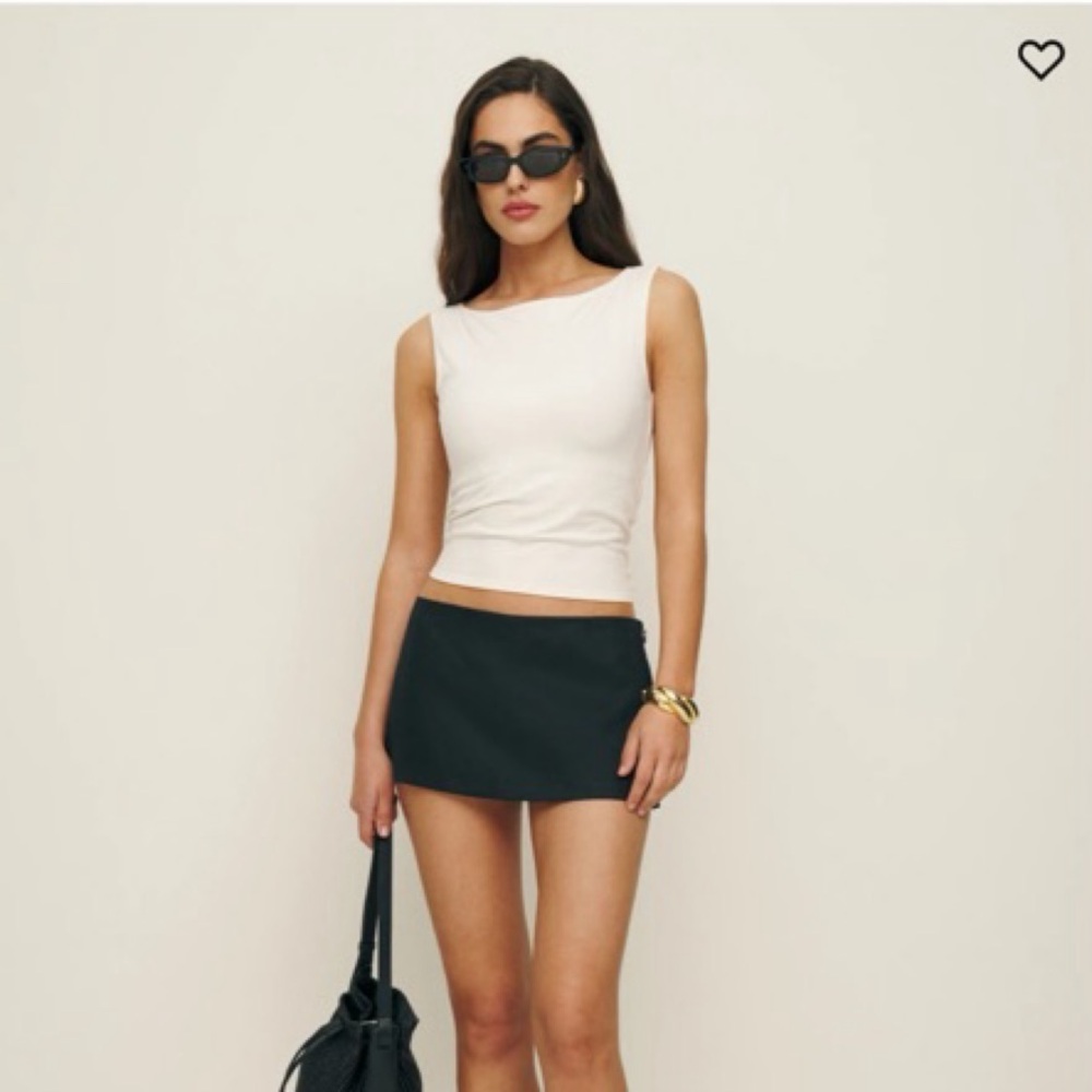 Reformation Mia Low Waist Linen Skort